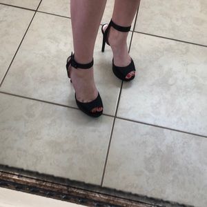 Silk black heels